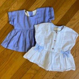 Dear Lola linen and Zara peplum top lot